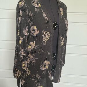 Maurices Black Floral Blazer